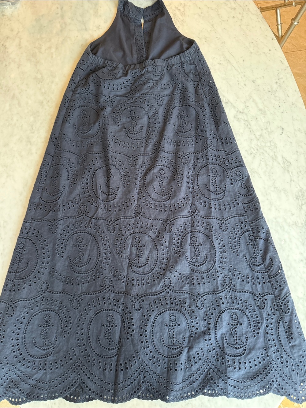 Tuckernuck Navy Eyelet Halter Midi Dress - Picture 9 of 12